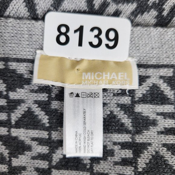 Michael Kors Scarf Womens Gray MK Logo All Over Print Rectangle Winter Classic - Picture 3 of 8